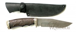 Нож Охотник-1 (торцевой дамаск) резной - Нож Охотник-1 (торцевой дамаск) резной