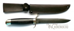 Нож финка НР-40 (дамасская сталь, черный граб, мельхиор) - Нож финка НР-40 (дамасская сталь, черный граб, мельхиор)