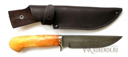 Нож "Кадет" (сталь ХВ5 "алмазка", стабилизированная древесина, мельхиор)  - Нож "Кадет" (сталь ХВ5 "алмазка", стабилизированная древесина, мельхиор) 