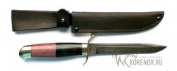 Нож финка НР-40 (дамасская сталь, амарант, черный граб, мельхиор) - Нож финка НР-40 (дамасская сталь, амарант, черный граб, мельхиор)