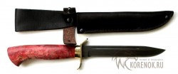 Нож финка НР-40 (булатная сталь, стабилизированная карельская береза, мельхиор) - Нож финка НР-40 (булатная сталь, стабилизированная карельская береза, мельхиор)