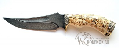 Нож Корсар (дамасская сталь, кость, мельхиор)  Общая длина mm : 270Длина клинка mm : 153Макс. ширина клинка mm : 40Макс. толщина клинка mm : 3.5