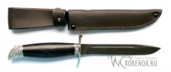Нож финка НР-40 (булатная сталь, черный граб, мельхиор) - Нож финка НР-40 (булатная сталь, черный граб, мельхиор)