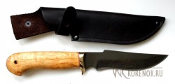 Нож Путник (булатная сталь, стабилизированная карельская береза)  - Нож Путник (булатная сталь, стабилизированная карельская береза) 