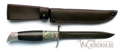 Нож финка НР-40 (булатная сталь, черный граб, карельская береза, мельхиор) - Нож финка НР-40 (булатная сталь, черный граб, карельская береза, мельхиор)