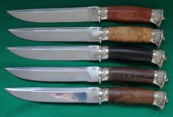 Нож Пластун-м (сталь 95Х18, карельская береза, мельхиор) - Нож Пластун-м (сталь 95Х18, карельская береза, мельхиор)
