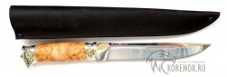 Нож Пластун-м (сталь 95Х18, карельская береза, мельхиор) - Нож Пластун-м (сталь 95Х18, карельская береза, мельхиор)