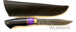 Нож  "Лань"  (дамасская сталь, черный граб, пластик) - Нож  "Лань"  (дамасская сталь, черный граб, пластик)