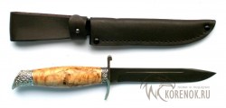 Нож финка НР-40 (булатная сталь, карельская береза, мельхиор) - Нож финка НР-40 (булатная сталь, карельская береза, мельхиор)
