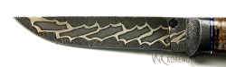 Нож Клык (мозаичный дамаск с добавлением никеля)     - Нож Клык (мозаичный дамаск с добавлением никеля)    