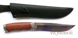Нож "Охотник" (сталь 95х18, бубинга, мельхиор)  - Нож "Охотник" (сталь 95х18, бубинга, мельхиор) 