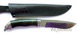 Нож "Зверобой" (сталь ХВ5 "Алмазка", стабилизированная карельская береза, мельхиор)  - Нож "Зверобой" (сталь ХВ5 "Алмазка", стабилизированная карельская береза, мельхиор) 