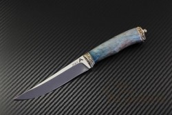Нож "Лань" (сталь Х12МФ,стабилизированная карельская береза, мельхиор) - Нож "Лань" (сталь Х12МФ,стабилизированная карельская береза, мельхиор)