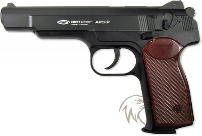  Пистолет пневматический Gletcher APS-P (Стечкин) пластик Тип Air Gun
Калибр (мм/дюймы) 4.5/.177Дульная энергия (дж) не более 3.0Начальная скорость пули (м/с) 125Емкость магазина (шт) 19 