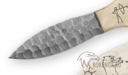 Авторский нож "Homo sapiens" (дамасская сталь, рог лося) - Авторский нож "Homo sapiens" (дамасская сталь, рог лося)