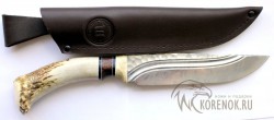 Нож Акула (дамасская сталь, рог, долы)  - IMG_7896.JPG