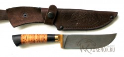 Нож "Узбекский" (дамасская сталь, наборная береста) - Нож "Узбекский" (дамасская сталь, наборная береста)