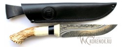 Нож Клык (дамасская сталь, рог, долы)    - IMG_7915.JPG