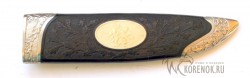 Нож "Клык"  (торцевой дамаск, деревянные ножны, вставка-бивень мамонта) - Нож "Клык"  (торцевой дамаск, деревянные ножны, вставка-бивень мамонта)
